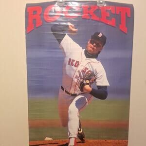 Vintage Original 1990s Roger Clemens Rocket Poster 1991 Baseball MLB Red Sox